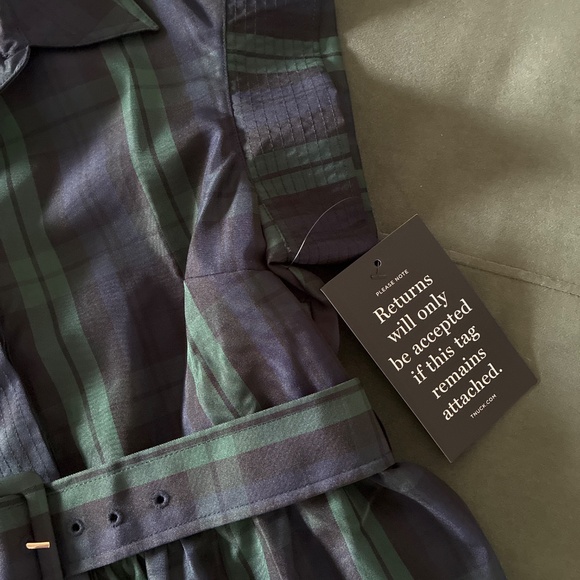 NWT Tuckernuck Chloe shirt dress in blackwatch plaid M - Picture 5 of 11